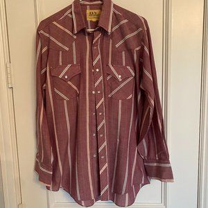 Vintage ELY Cattleman Pearl Snap Long Sleeve Shirt